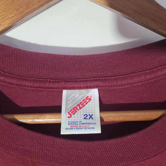 Vintage 90s "Jesus Make Him Your Focus" 2XL Maroon T-Shirt Jesus Tee - Picture 3 of 4